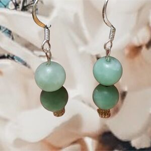 Earrings Handmade with Semi Precious Amazonite on Silver Plated findings
